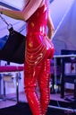 Mistress Morgane in Red Vinyl Catsuit